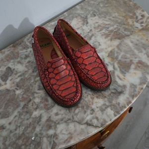 Fascani Kids Girls Red Snakeskin Dress Shoes Size 34 (US 2) New Unboxed